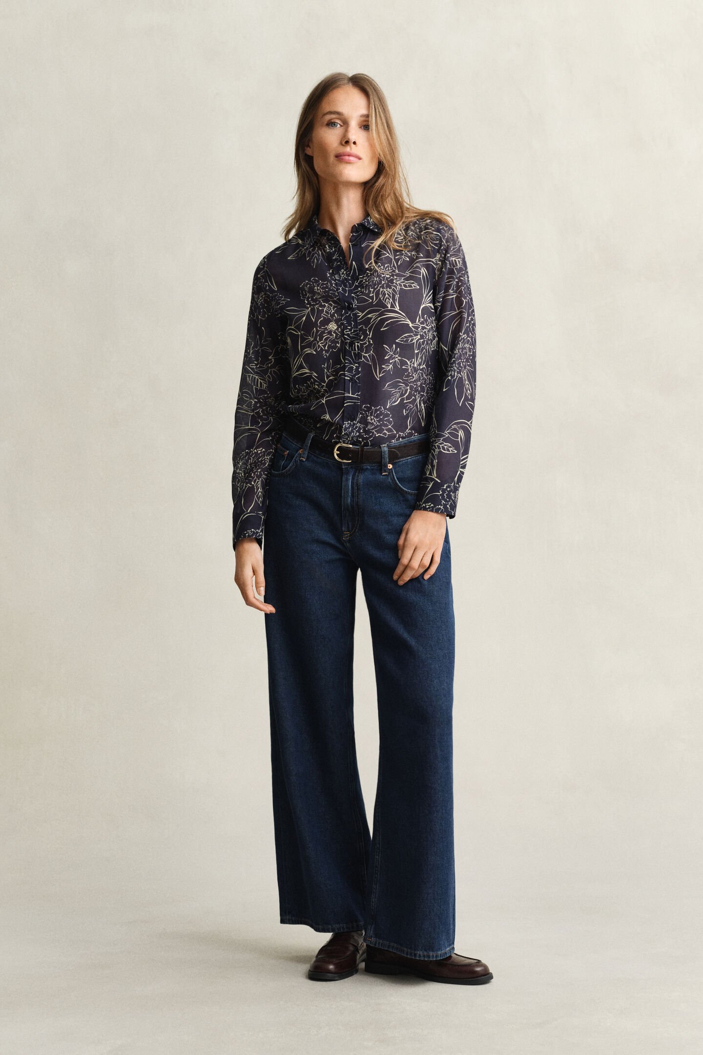 Regular Fit Floral Print Cotton Silk Shirt