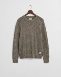 Wool Blend Mouliné Crew Neck Sweater