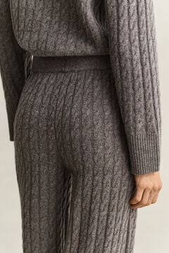 Wool Cashmere Blend Pants — BROWN MELANGE 3