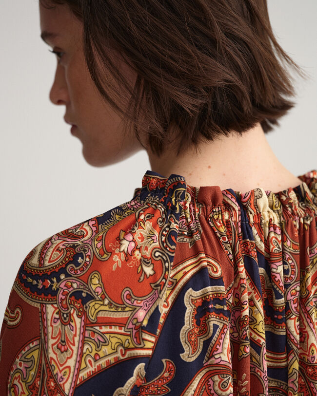 Paisley Boatneck Dress