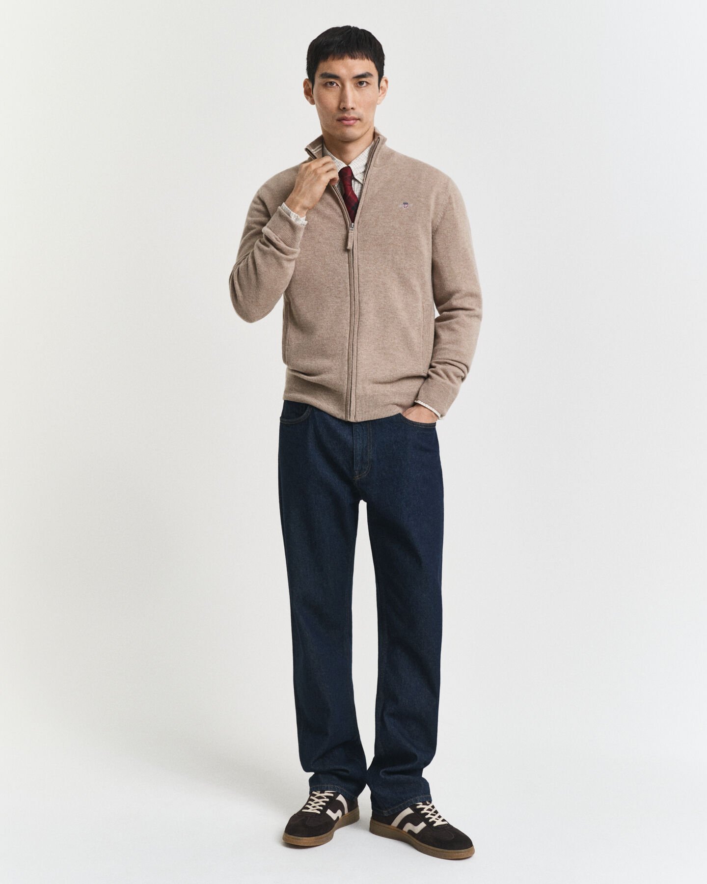 Superfine Lambswool Zip Cardigan