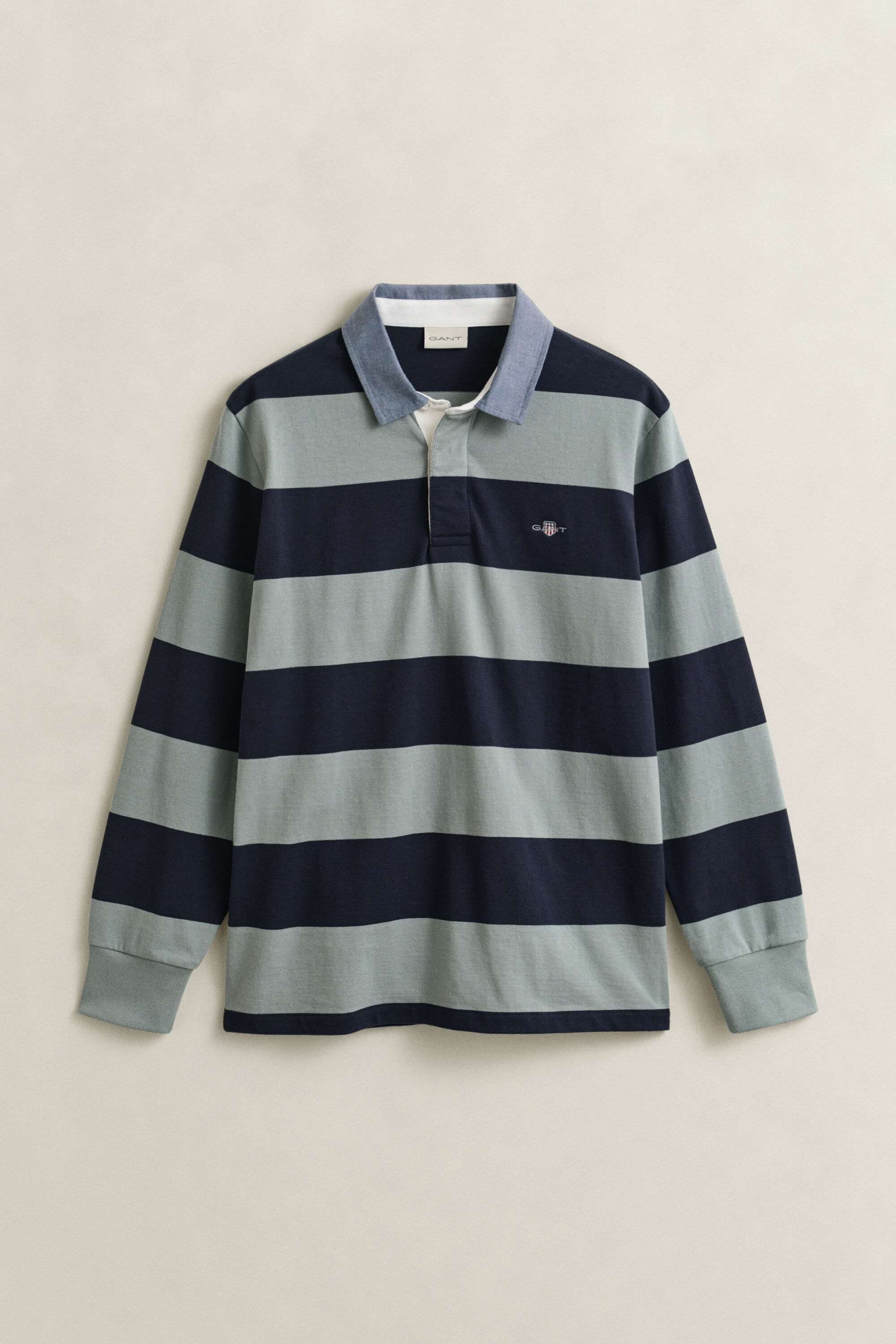 Chambray Collar Striped Heavy Rugger