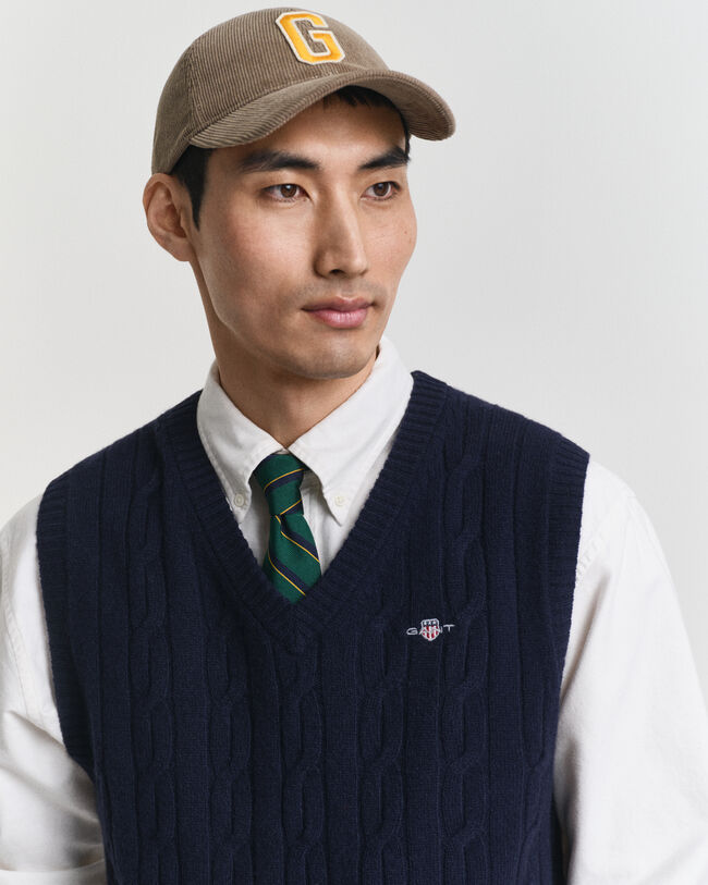 Lambswool Cable Knit Vest
