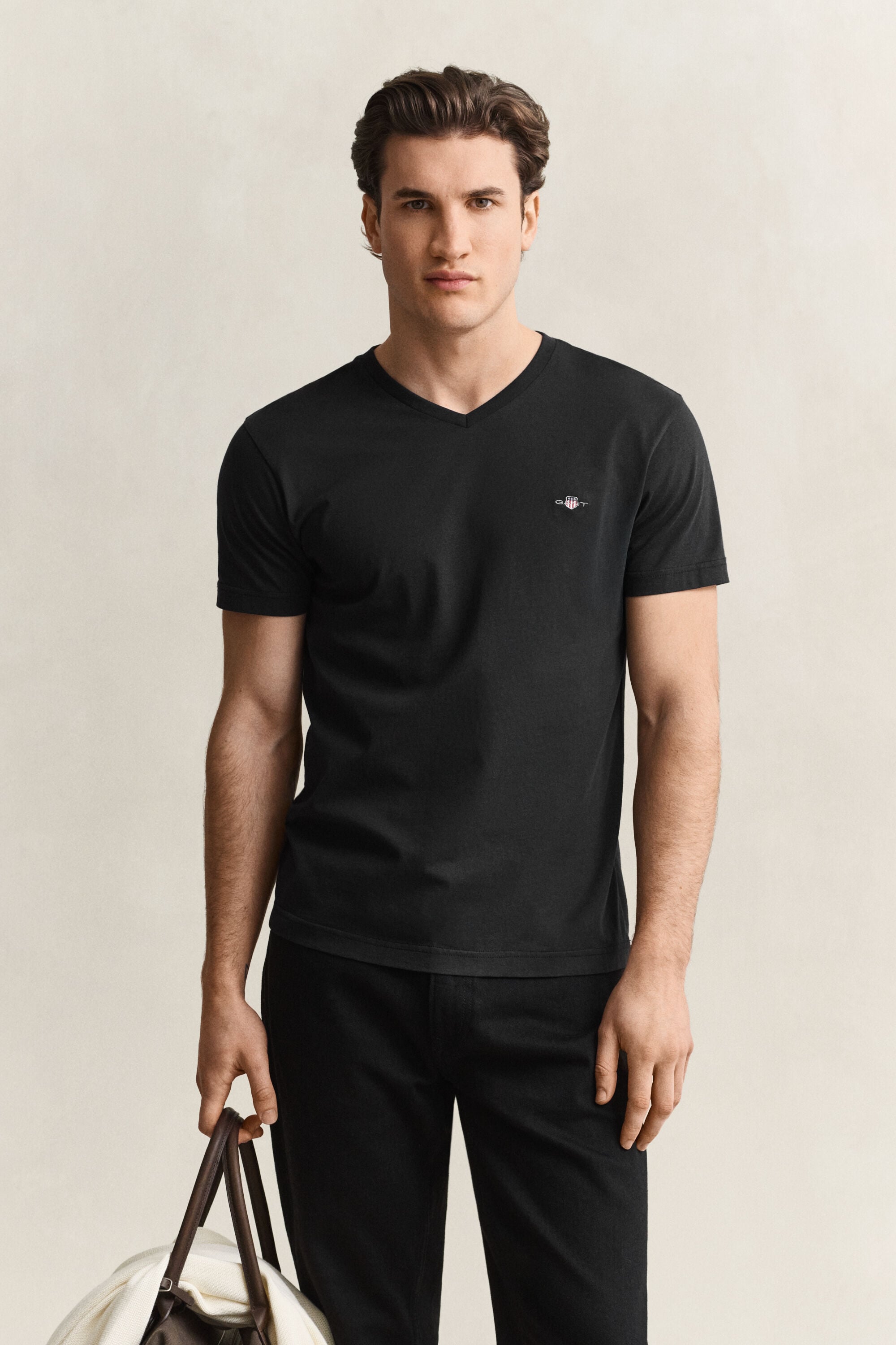 Slim Fit Shield V-Neck T-Shirt
