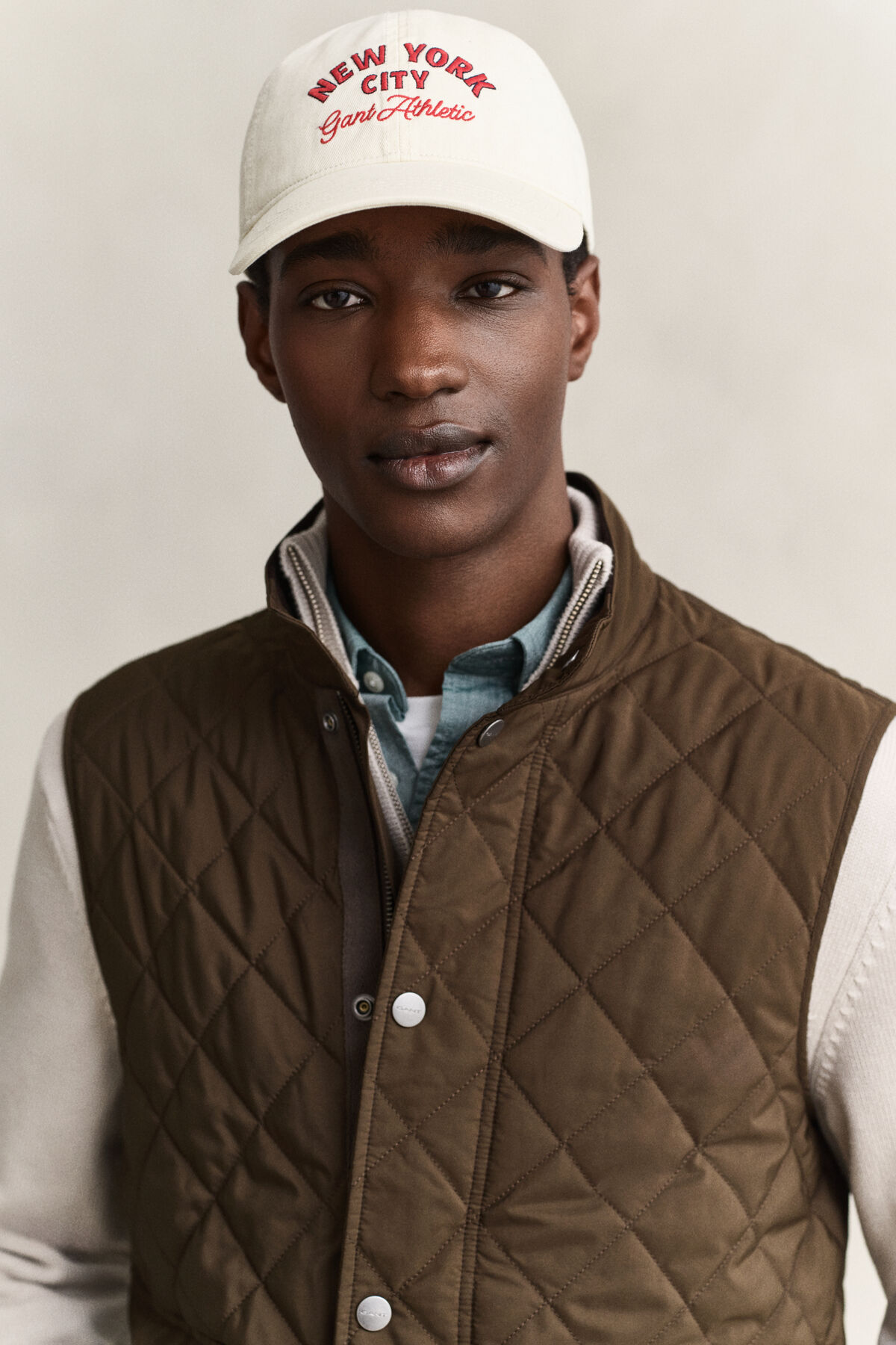 Quilted Vest — BLACK BROWN