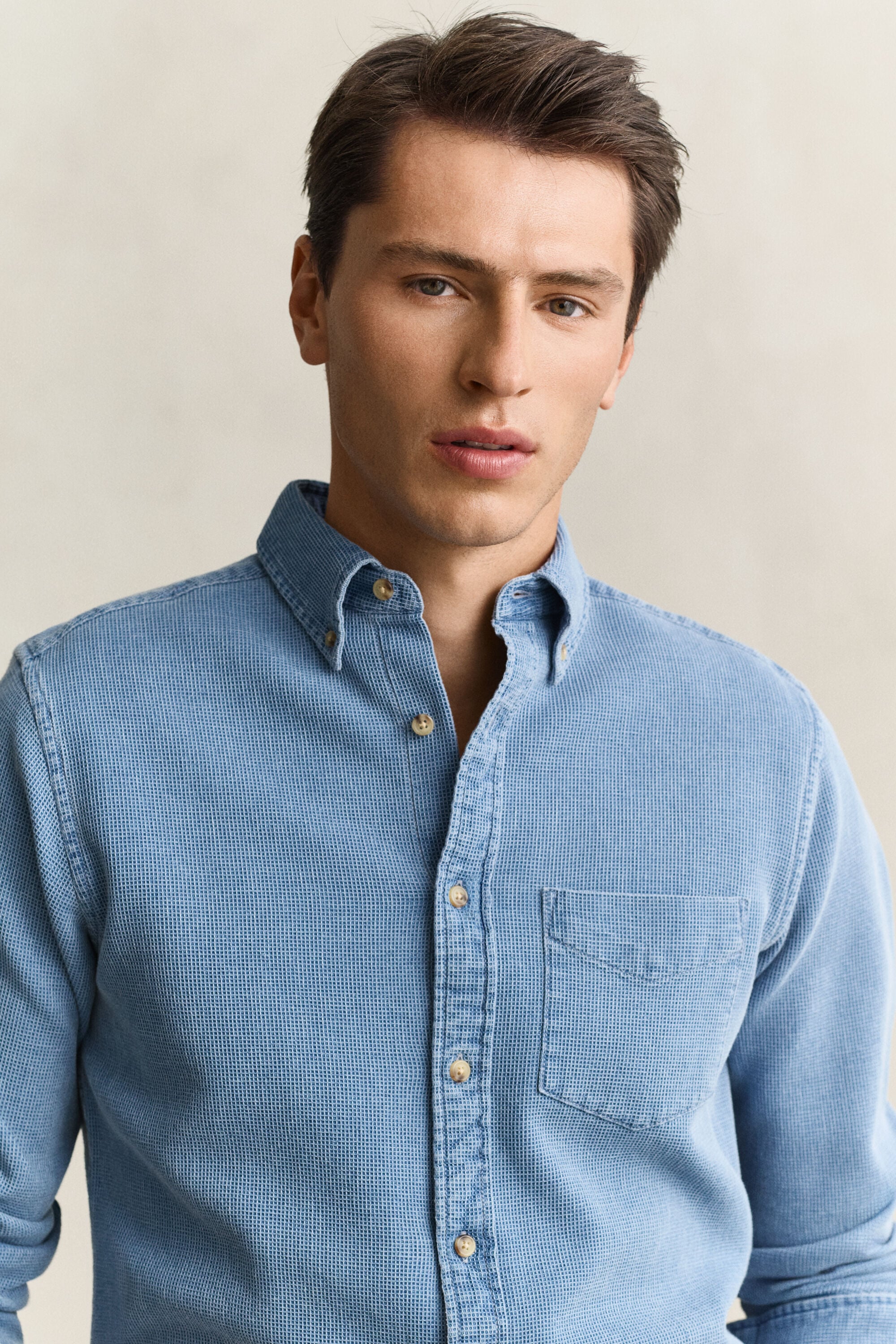 Indigo Waffle Shirt