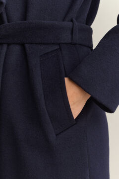 Belted Wool Blend Coat — EVENING BLUE 4
