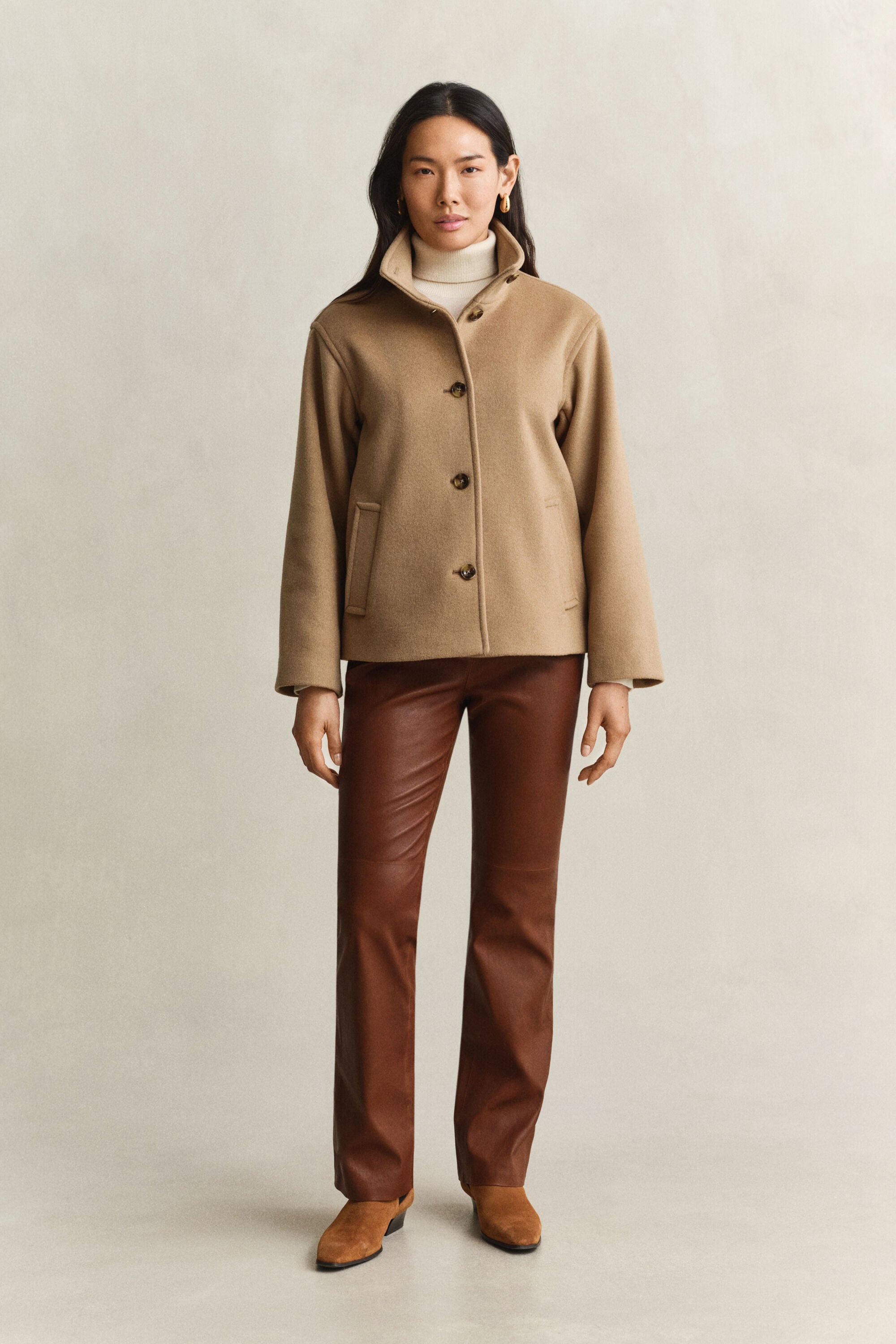 Wool Blend Jacket — WARM KHAKI