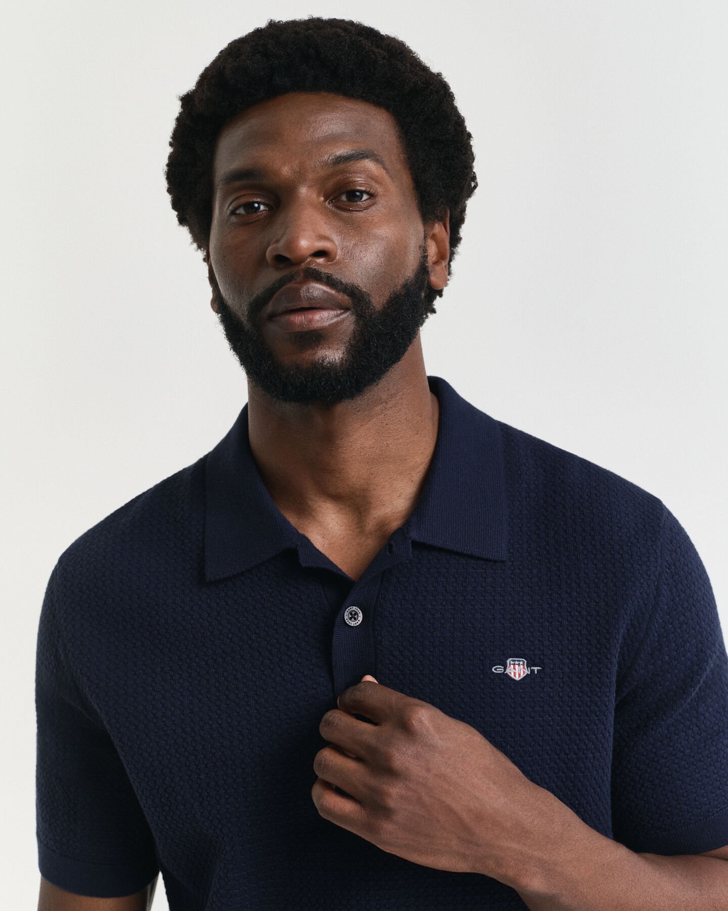 Textured Cotton Polo Shirt