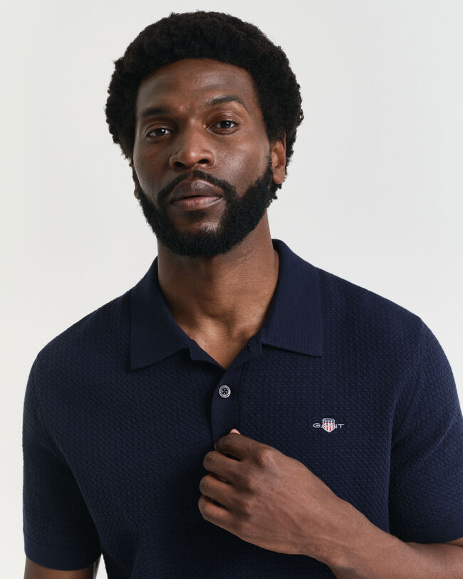 Textured Cotton Polo Shirt