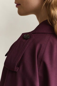 Wool Blend Trench Coat — DARKENED WINE 5