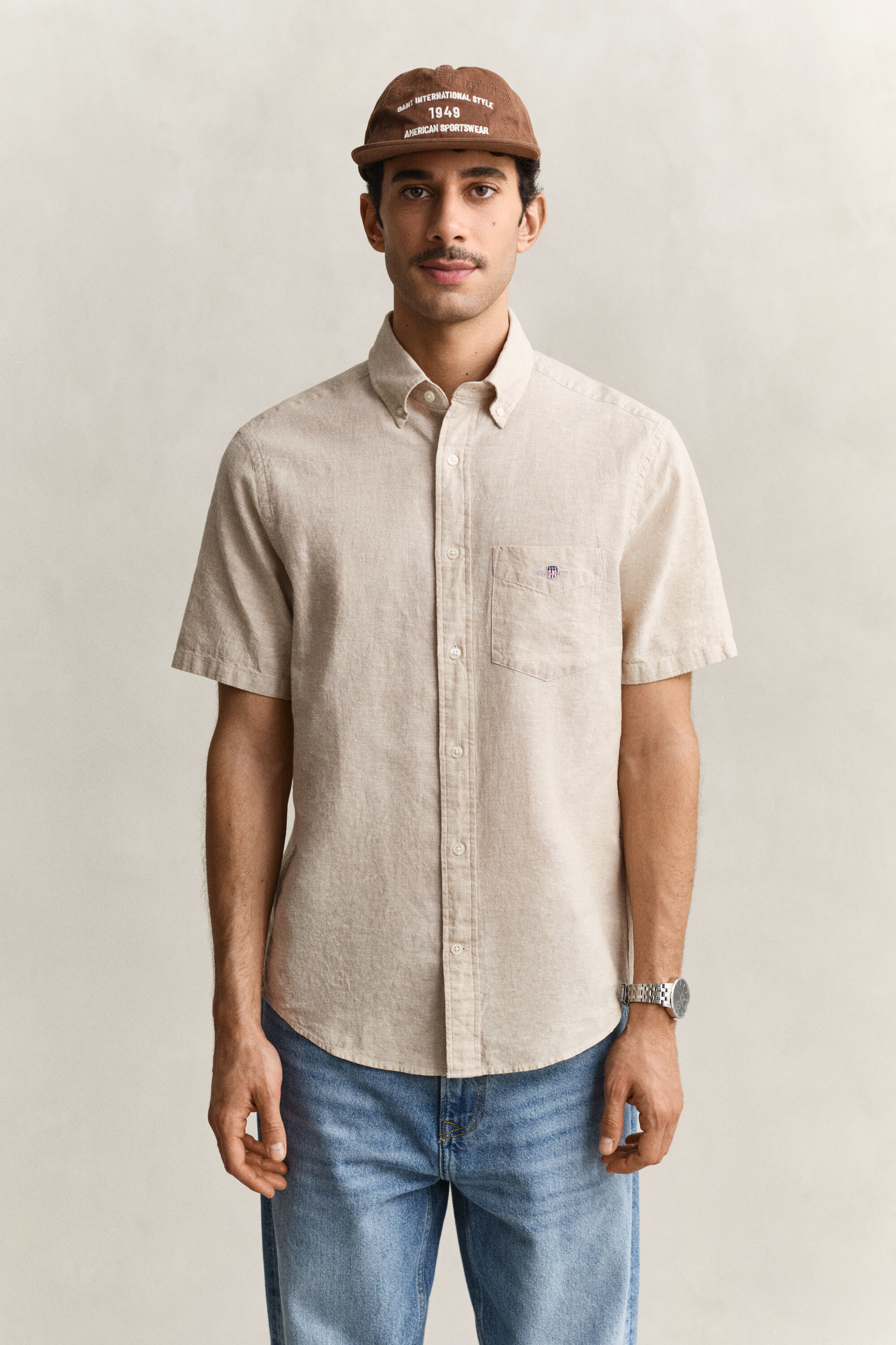 Linen Blend Short Sleeve Shirt
