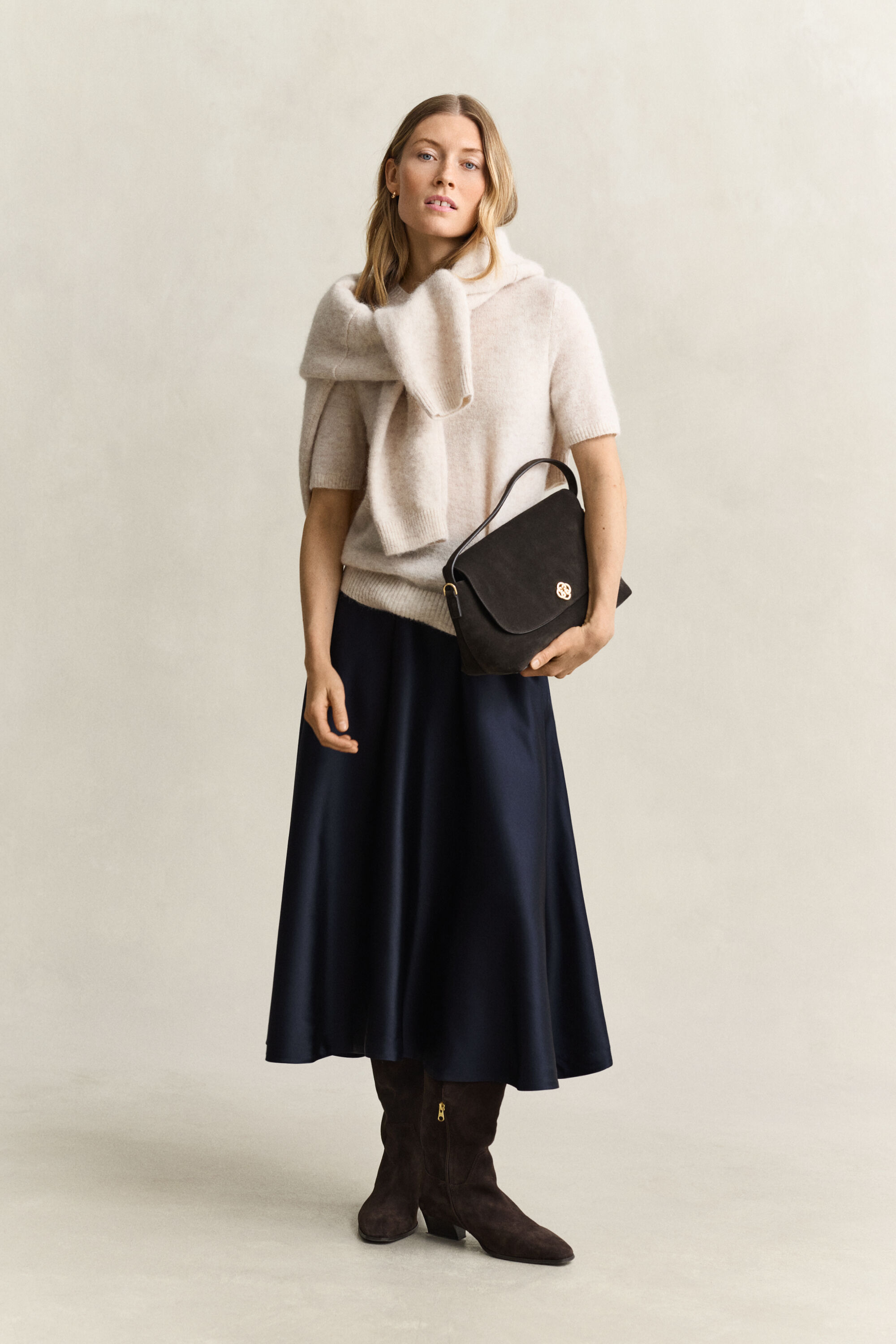 Volume Satin Skirt