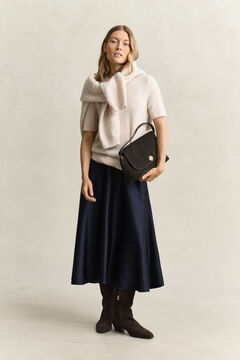 Volume Satin Skirt — EVENING BLUE 7