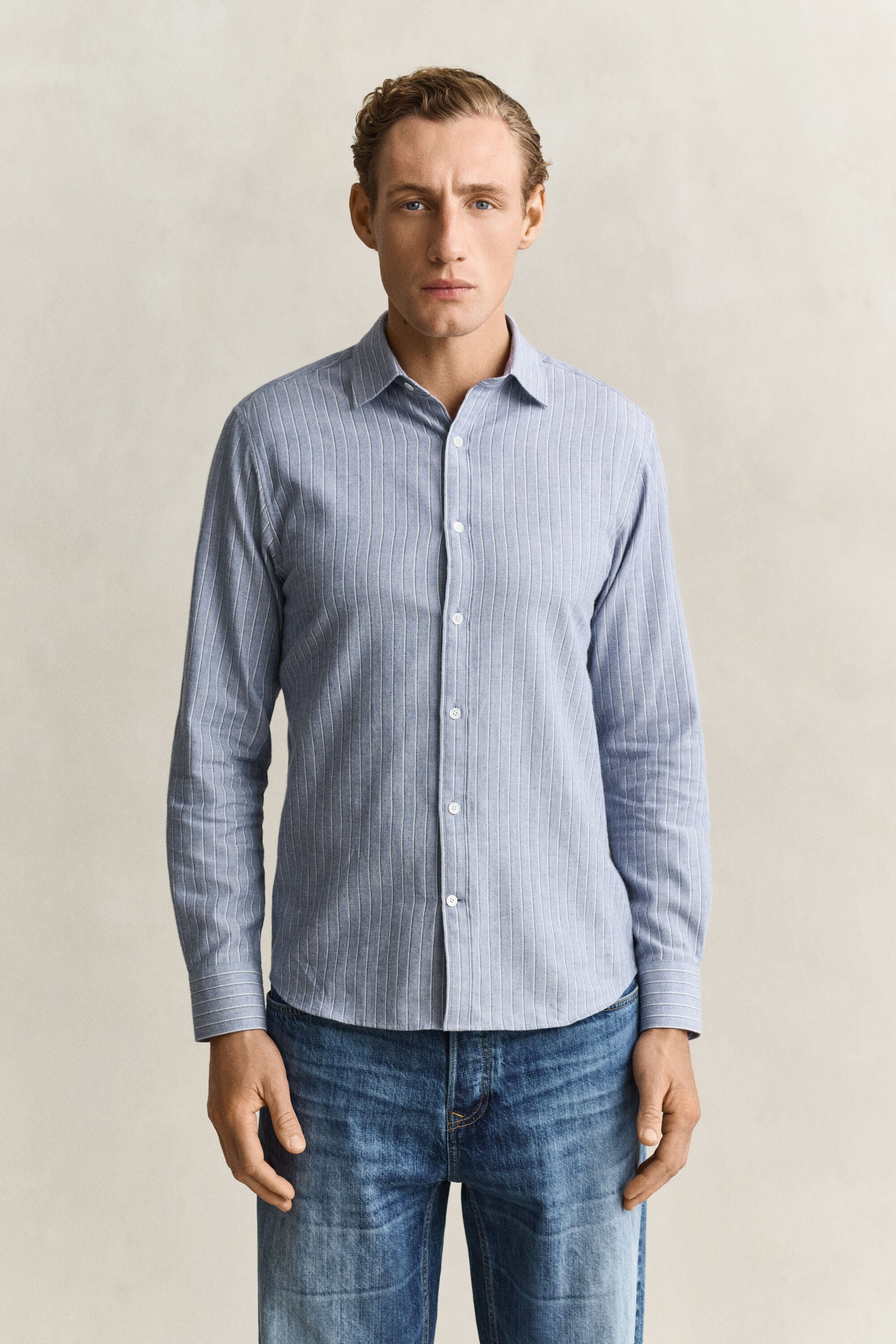 Striped Flannel Mélange Shirt