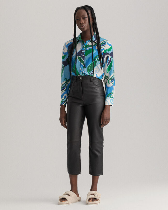 Regular Fit Paisley Cotton Silk Shirt