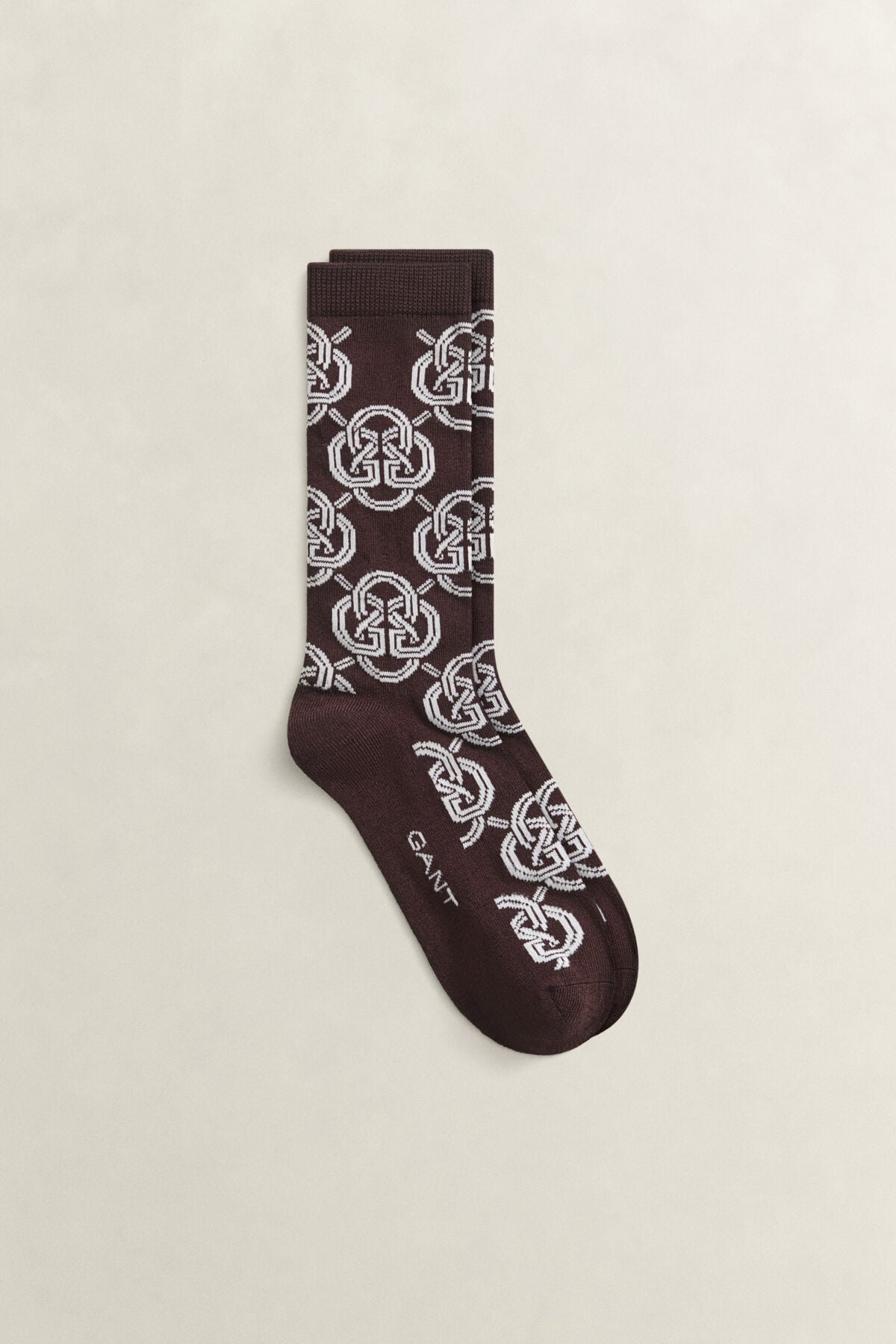 Monogram Socks — DEEP BROWN