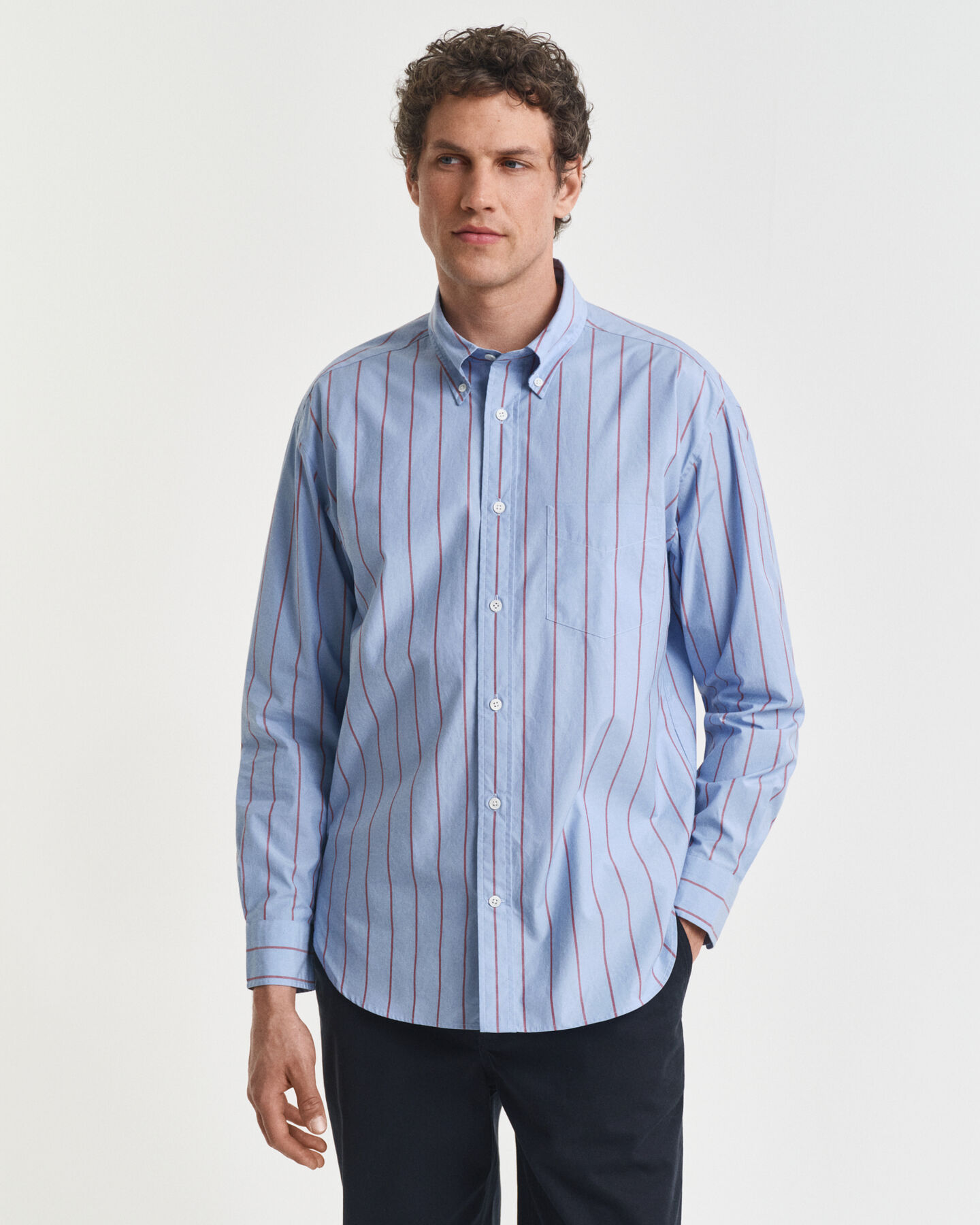 Relaxed Fit Striped Heritage Poplin Shirt