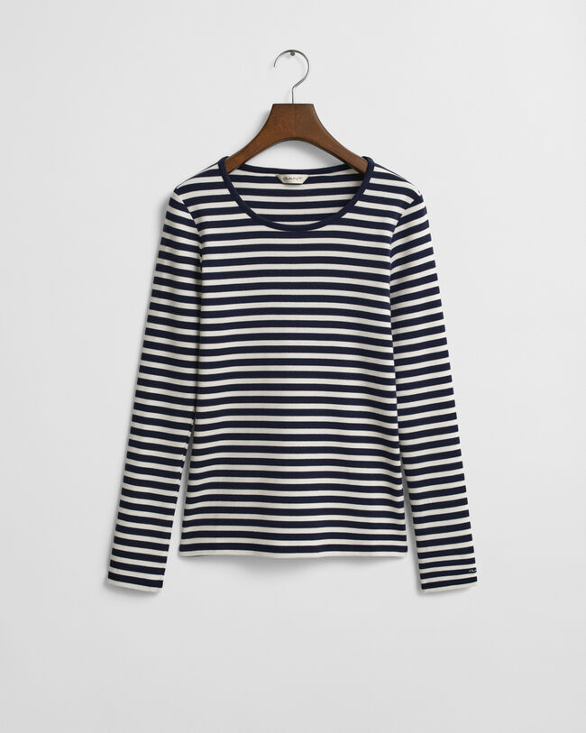 Striped Rib Long Sleeve T-Shirt