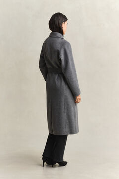 Handstitched Belted Coat — CHARCOAL MELANGE 6