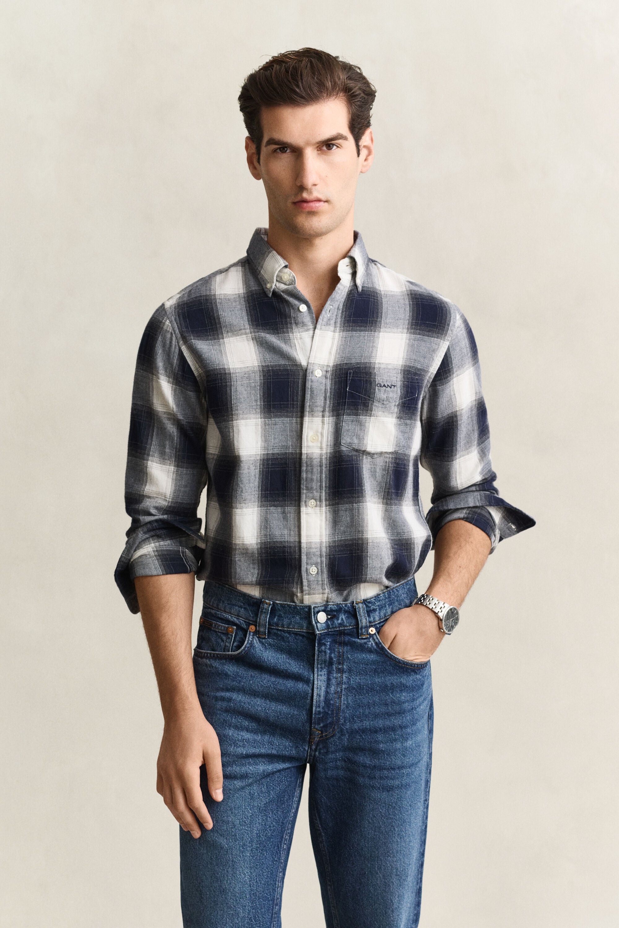 Checked Windblown Flannel Shirt