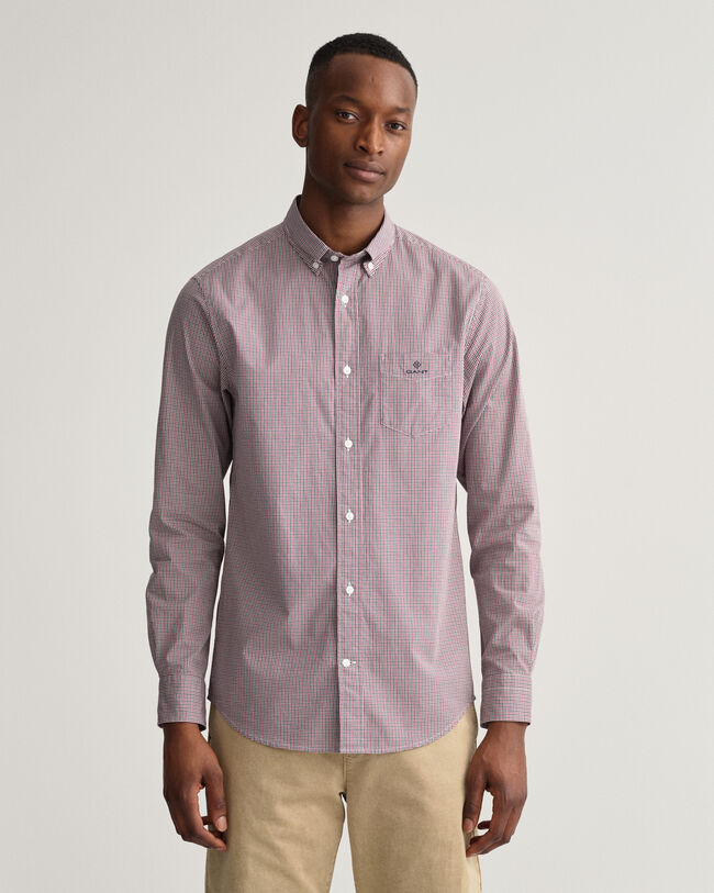 Regular Fit Poplin Micro Gingham Shirt