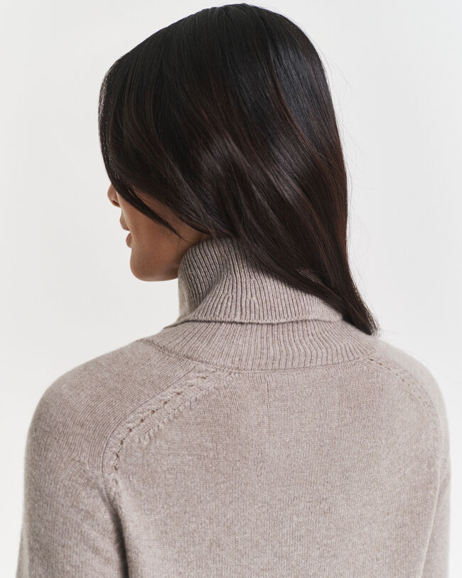 Knit Detail Turtleneck Dress