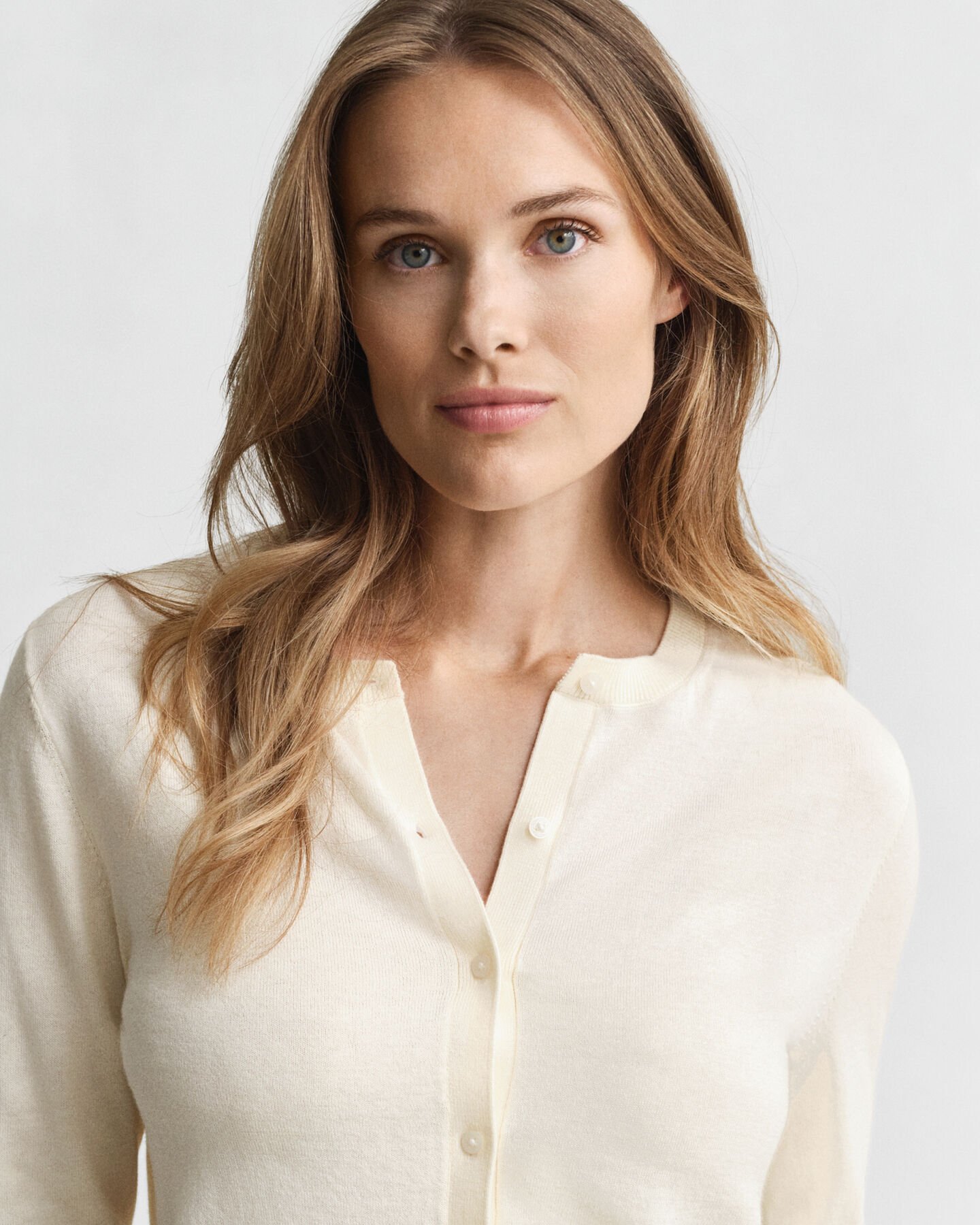 Lightweight Knit Crew Neck Cardigan