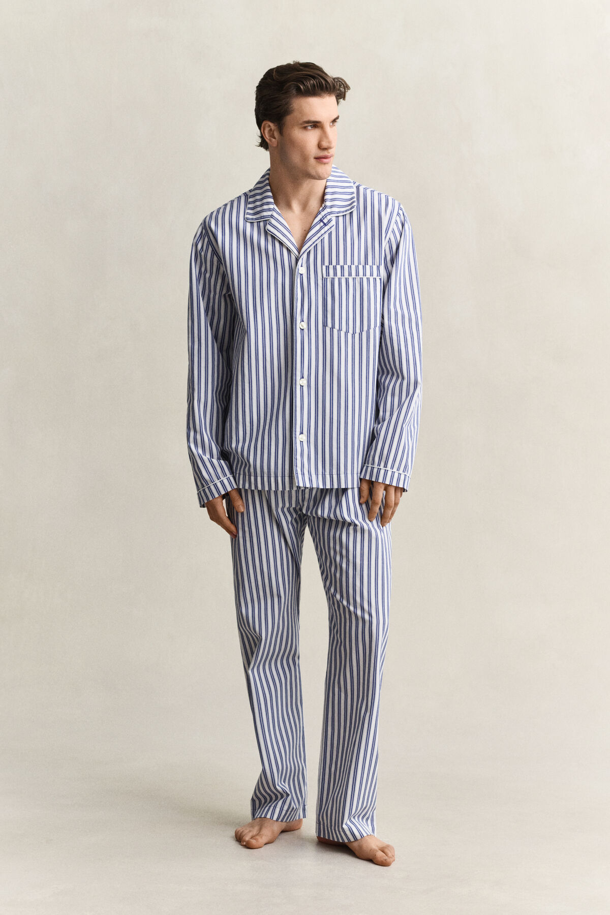 Poplin Pajama Set — COLLEGE BLUE