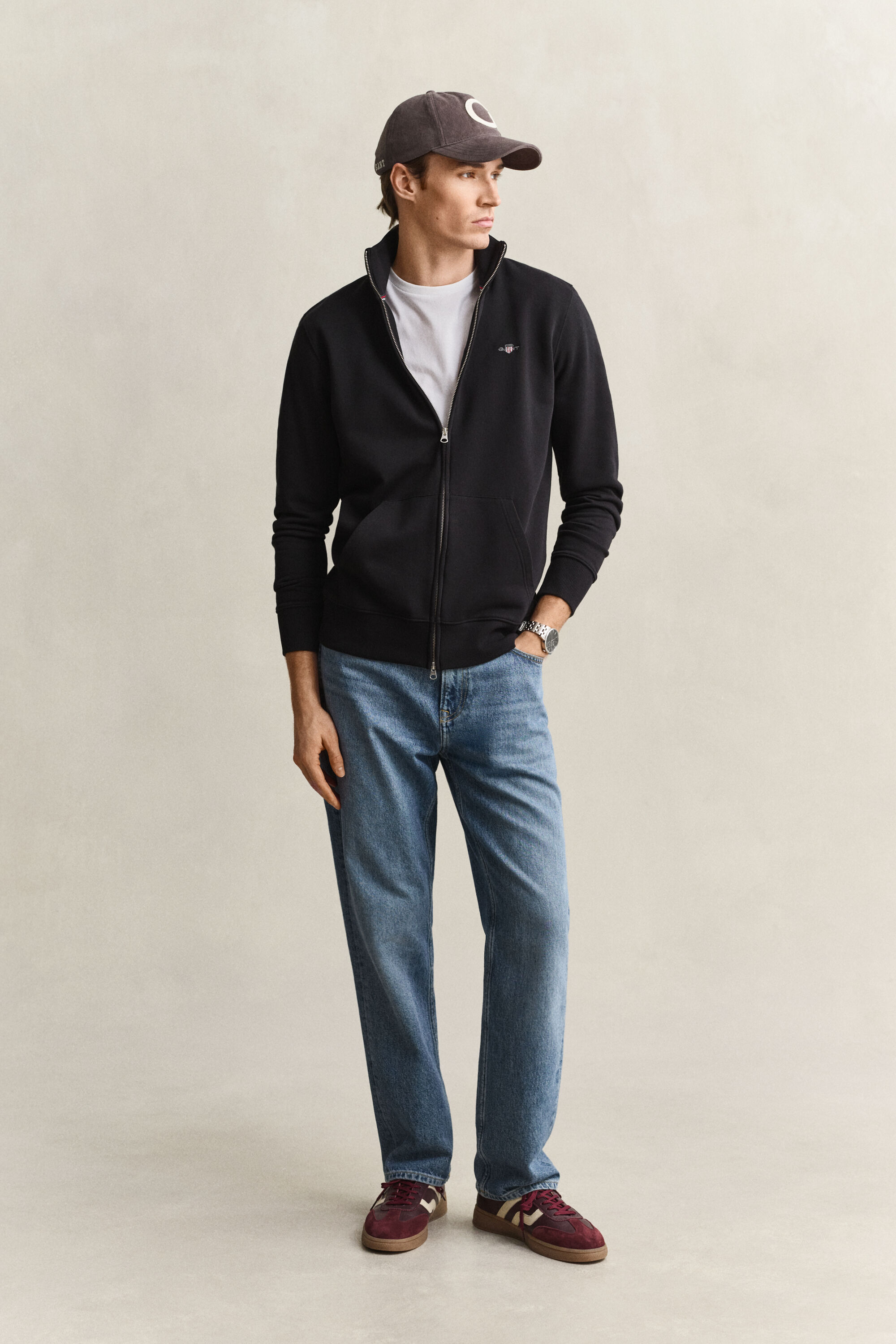 Shield Zip Sweatshirt — BLACK