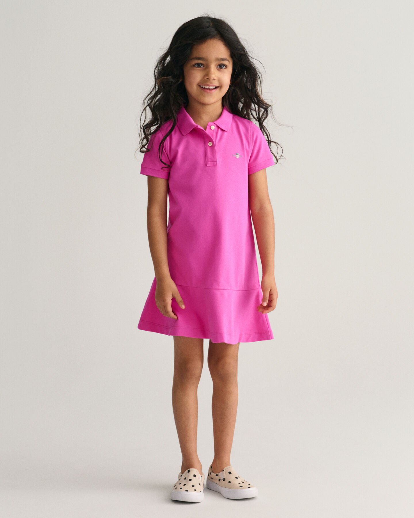 Girls Short Sleeve Piqu&eacute; Flounce Dress