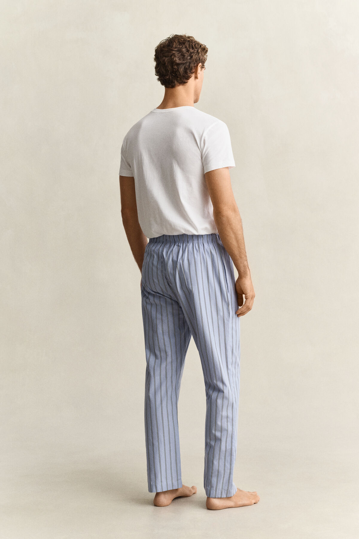 Striped Poplin Pajama Pants — LAVENDER BLUE