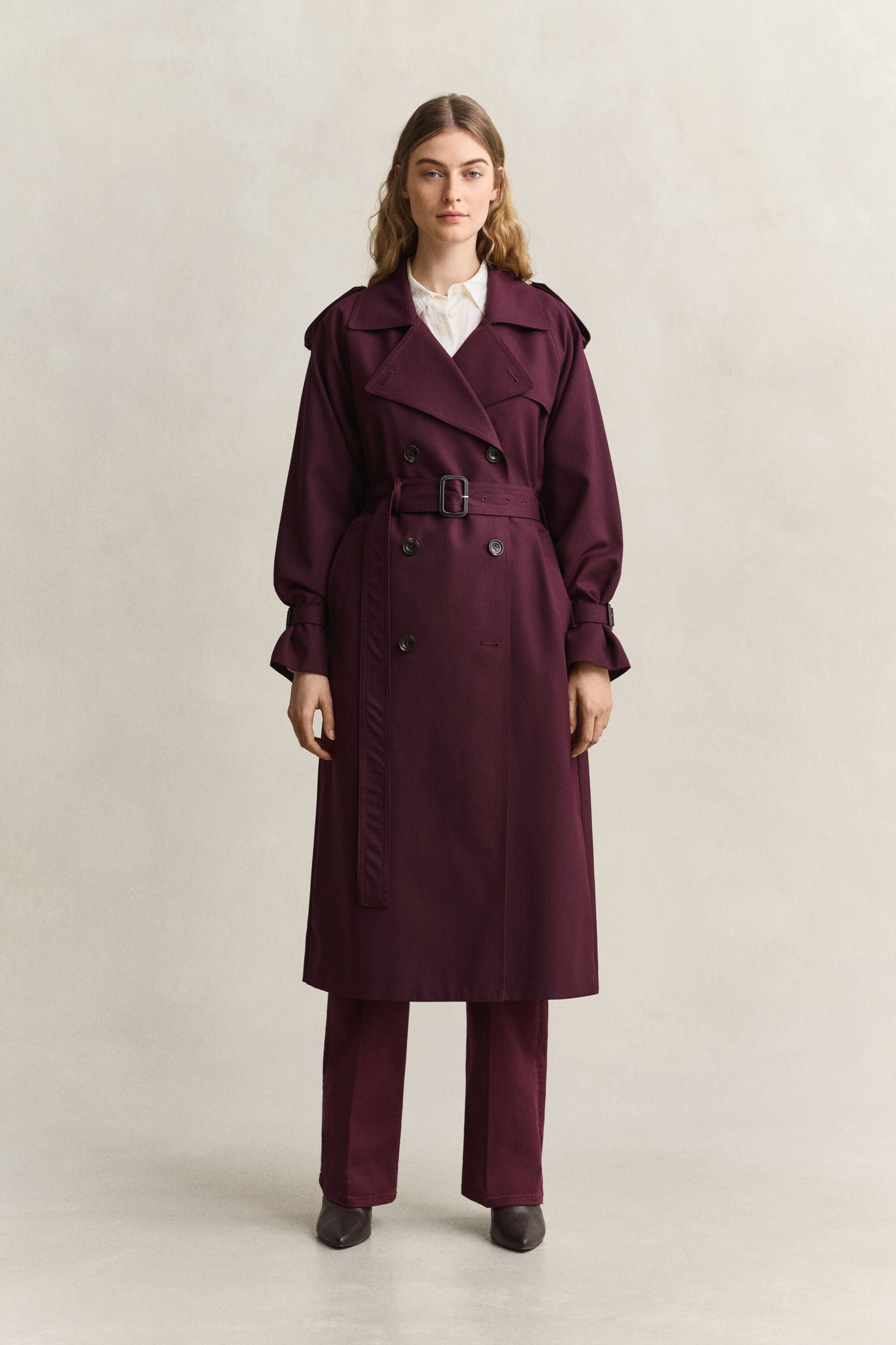 Wool Blend Trench Coat