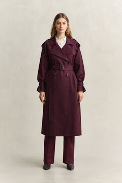 Wool Blend Trench Coat — DARKENED WINE 9