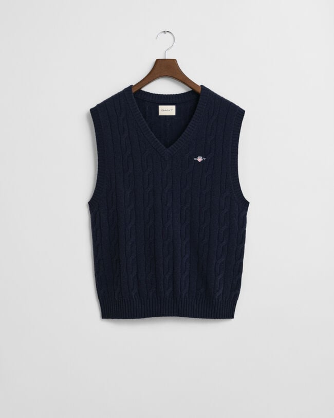 Lambswool Cable Knit Vest
