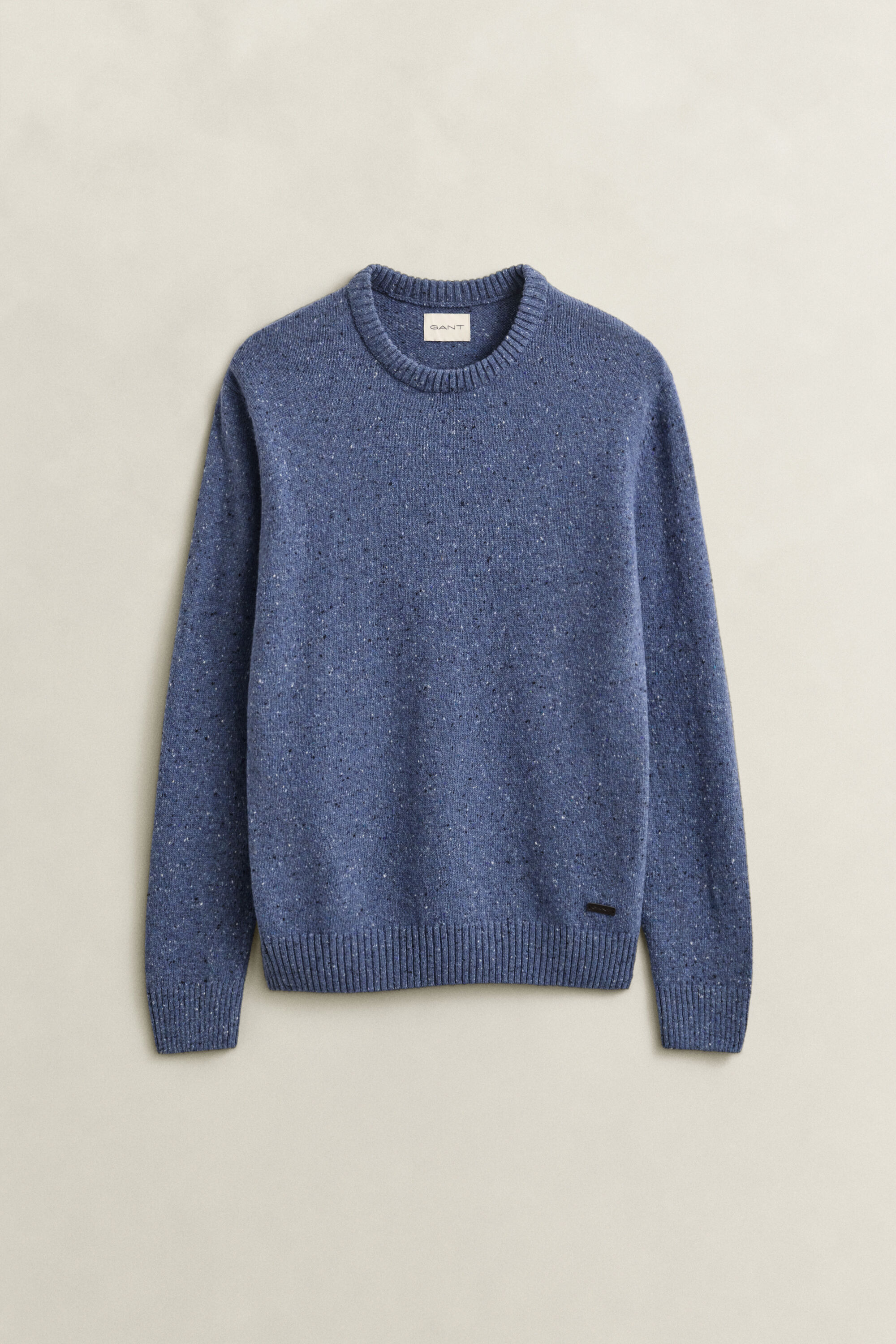 Wool Blend Nepps Crew Neck Sweater