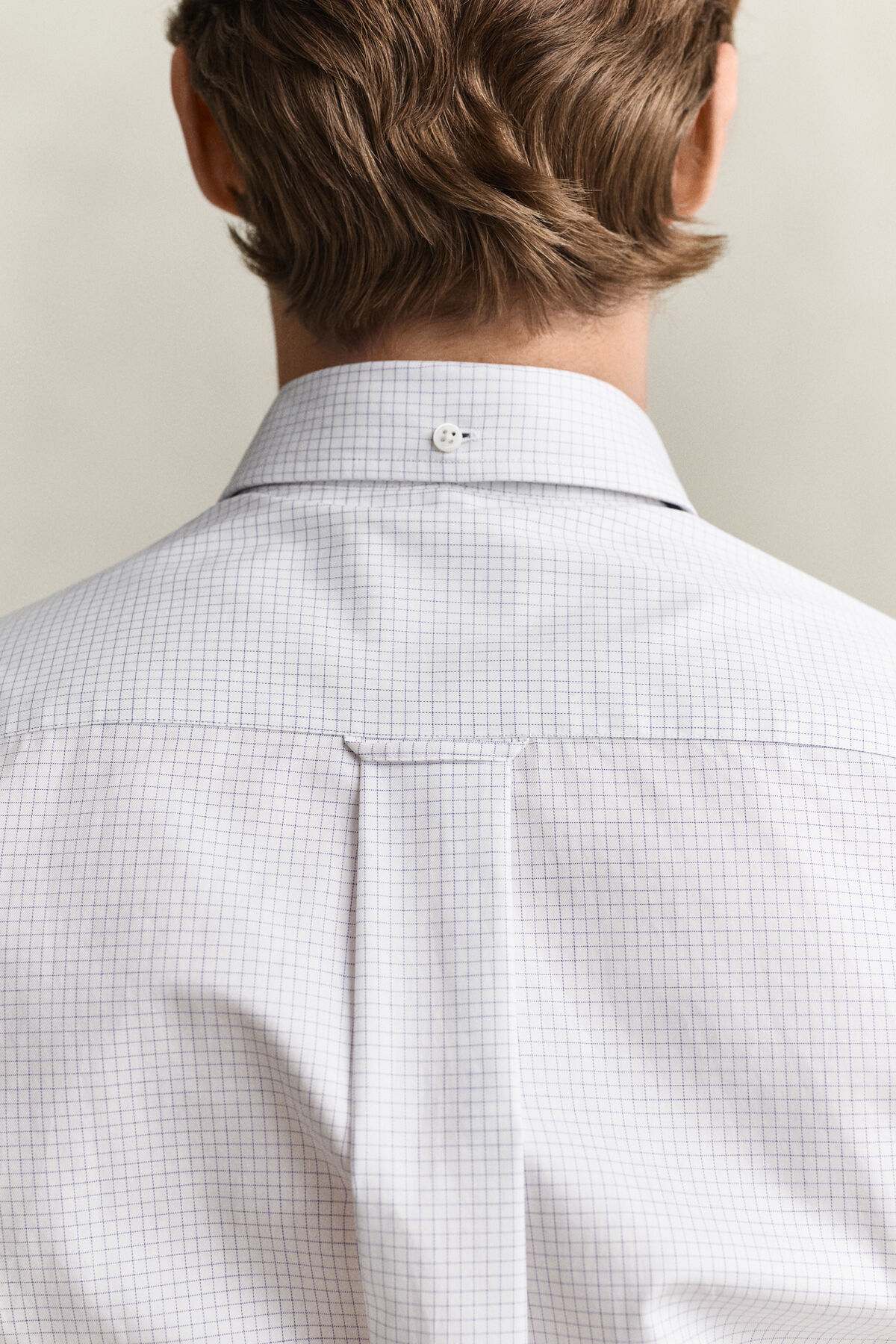 Checked Twill Dress Shirt — WHITE