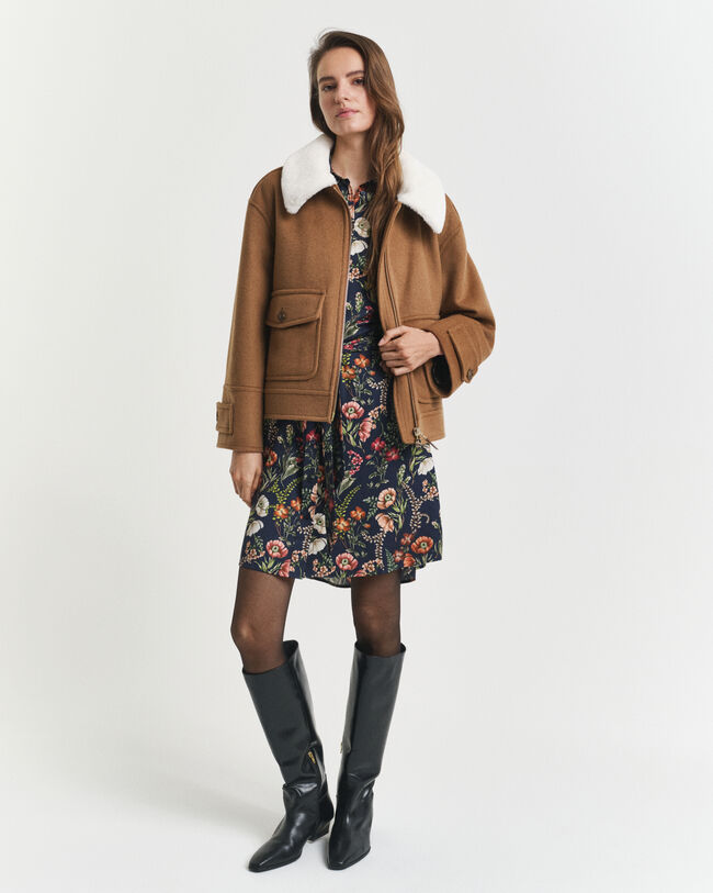 Floral Print Viscose Shirt Dress