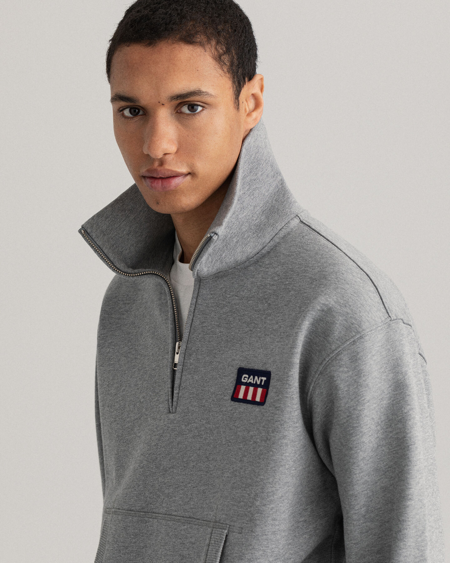 Retro Flag Half-Zip Sweater