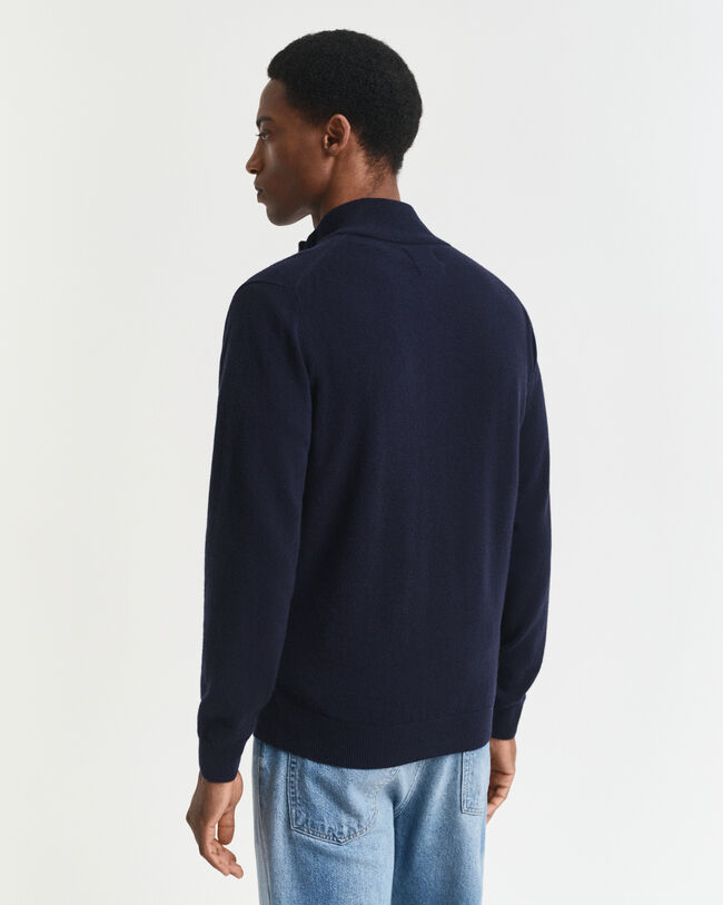 Superfine Lambswool Zip Cardigan