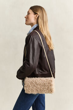 Shearling Clutch — CARAMEL BROWN 6