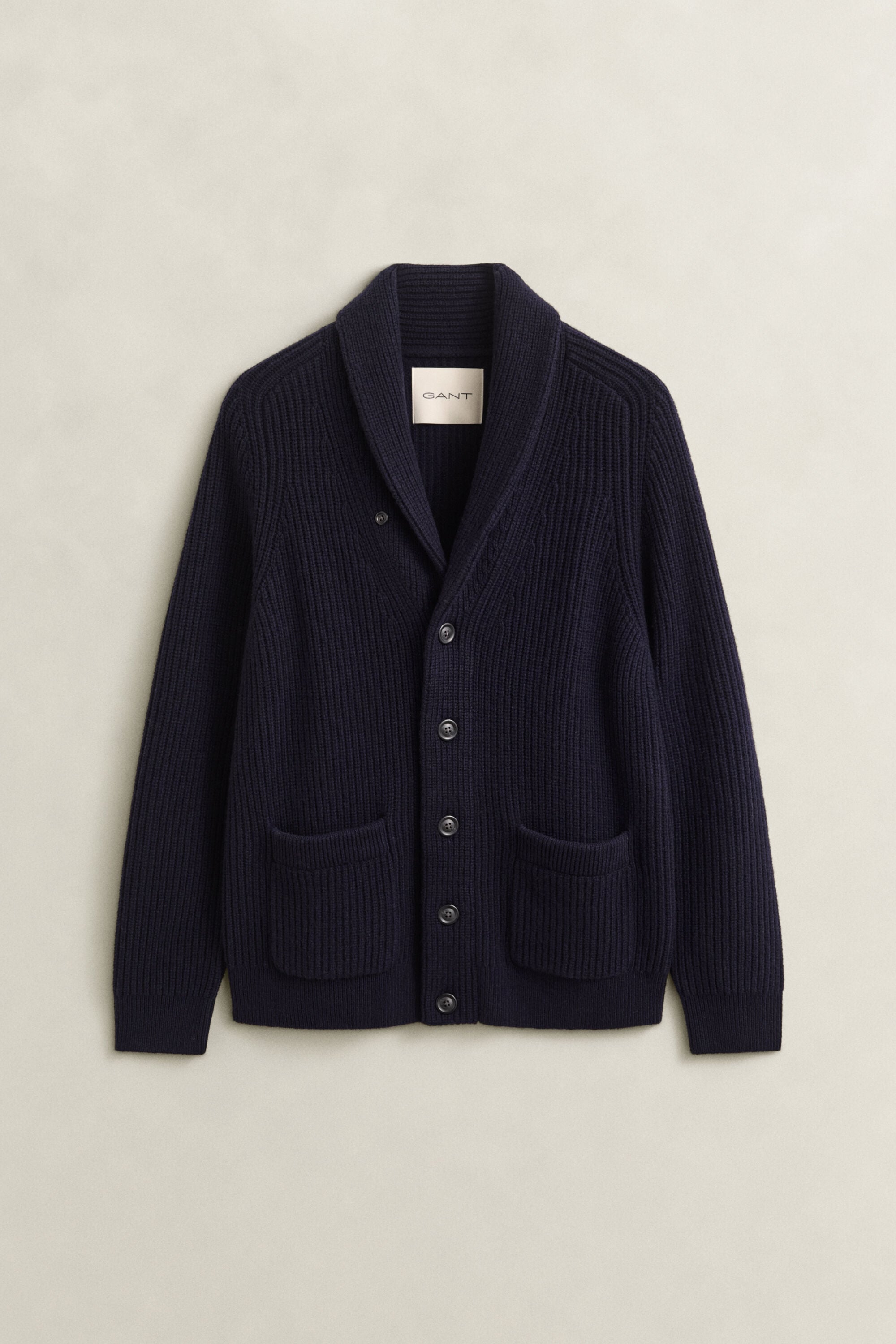 Ribbed Wool Blend Cardigan