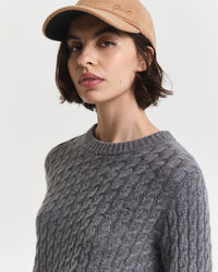 Cashmere Cable Knit Crew Neck Sweater