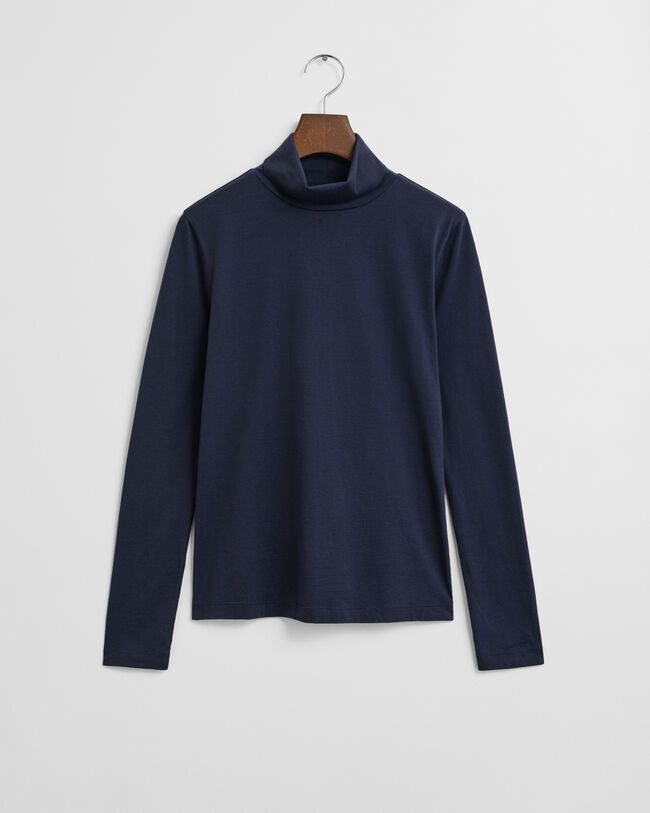 Lightweight Cotton Turtleneck Top