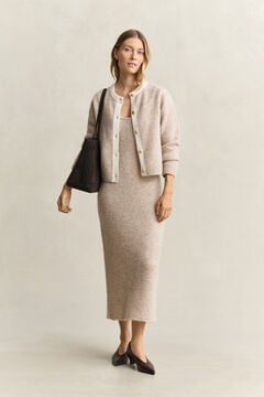 Alpaca Wool Blend Cardigan — LIGHT BEIGE MELANGE 7
