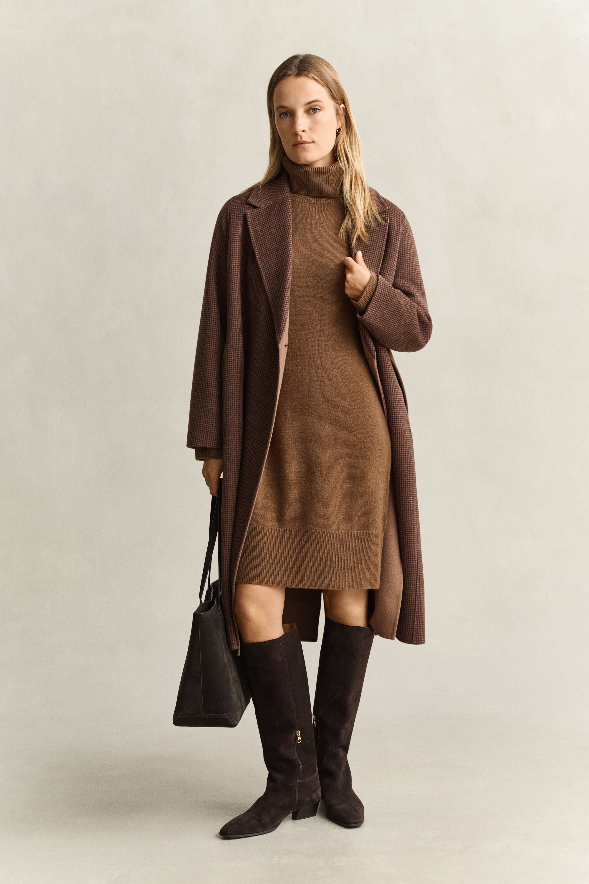 Wool Cashmere Turtleneck Dress