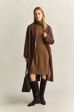 Wool Cashmere Turtleneck Dress — WARM KHAKI 6