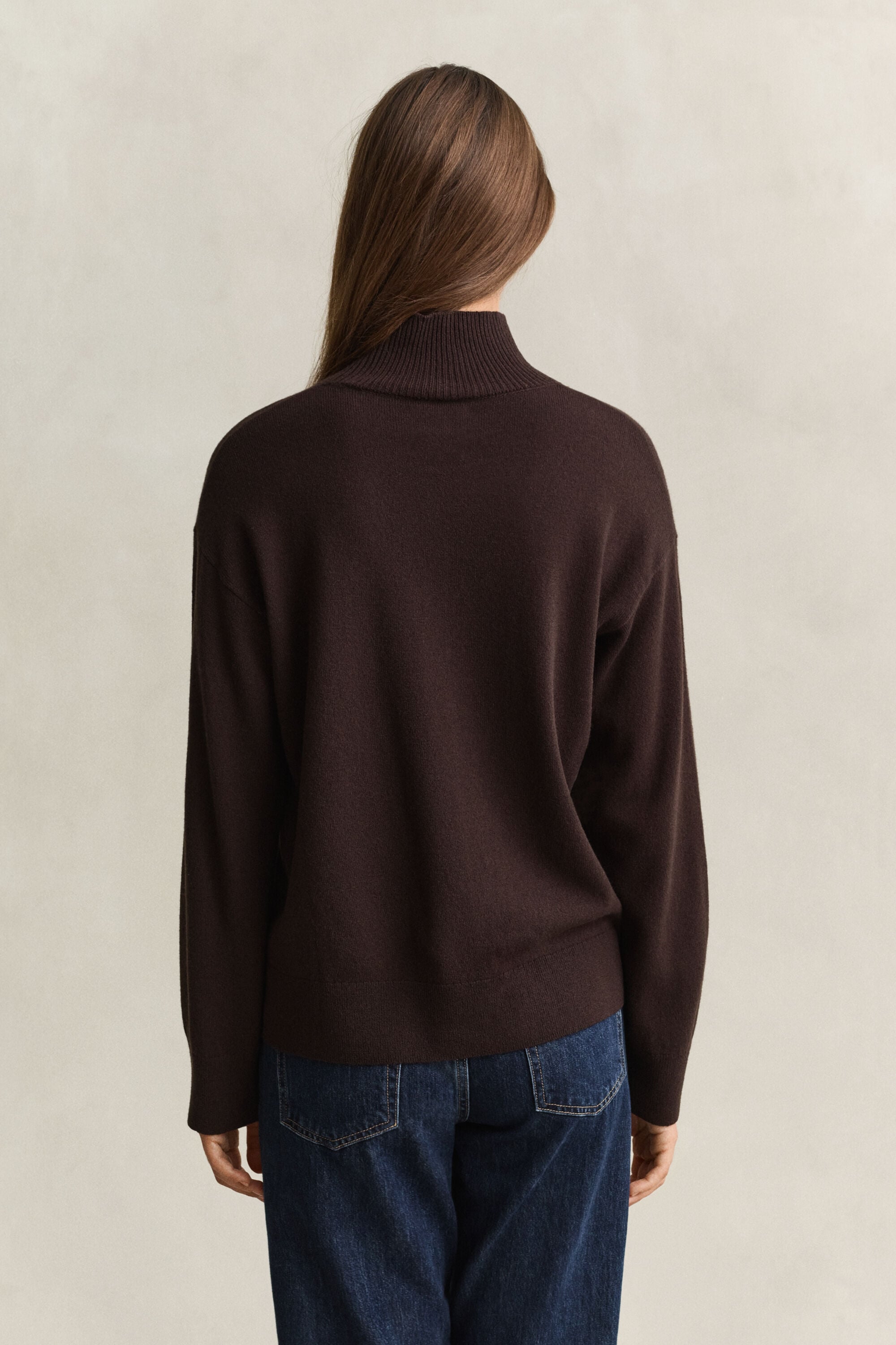 Superfine Lambswool Mock Neck Sweater