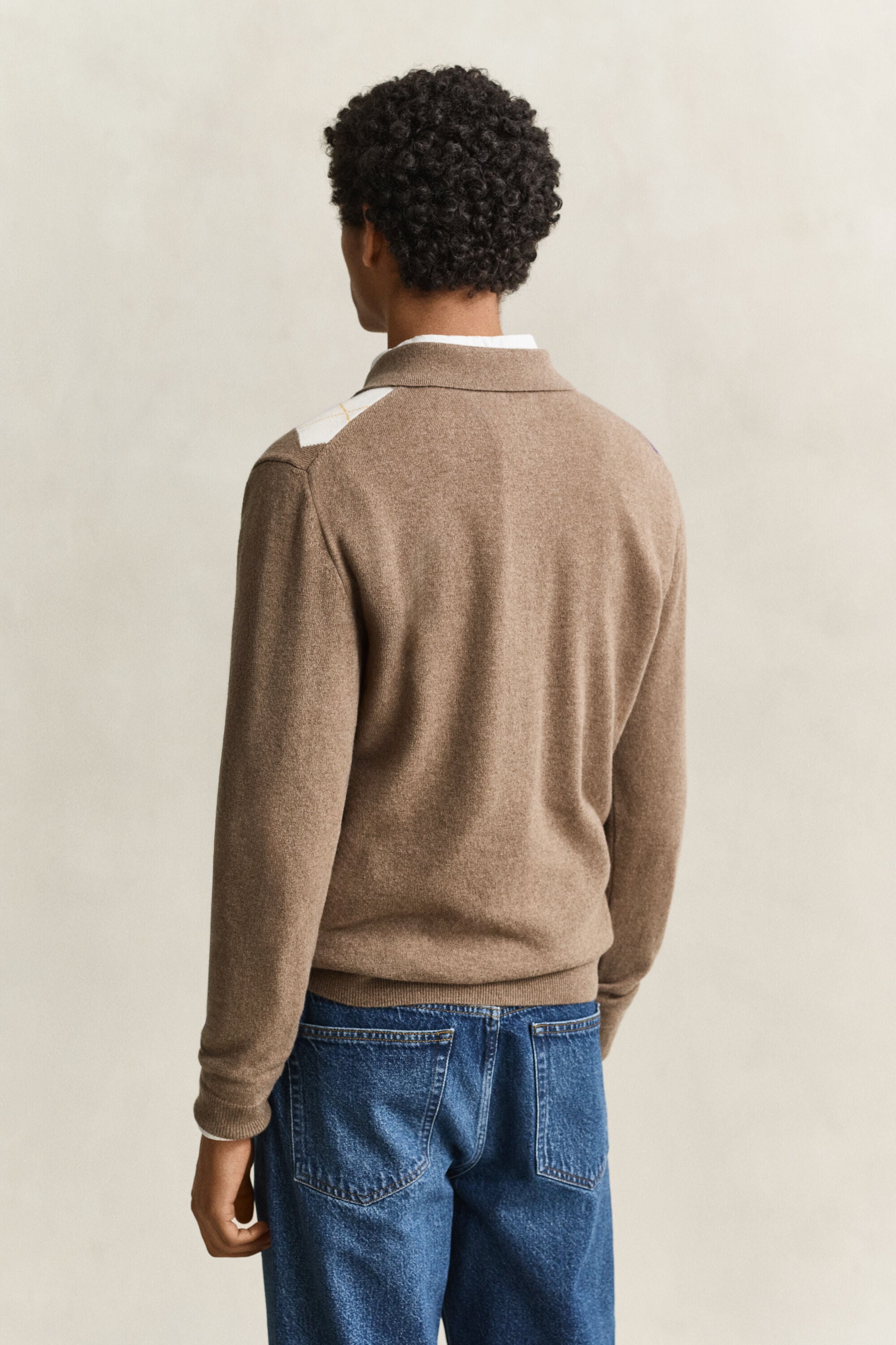 Superfine Lambswool Argyle Polo Sweater