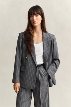 Pinstripe Club Blazer — CHARCOAL MELANGE 9